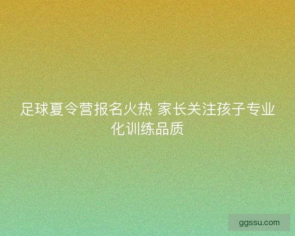 足球夏令营报名火热 家长关注孩子专业化训练品质
